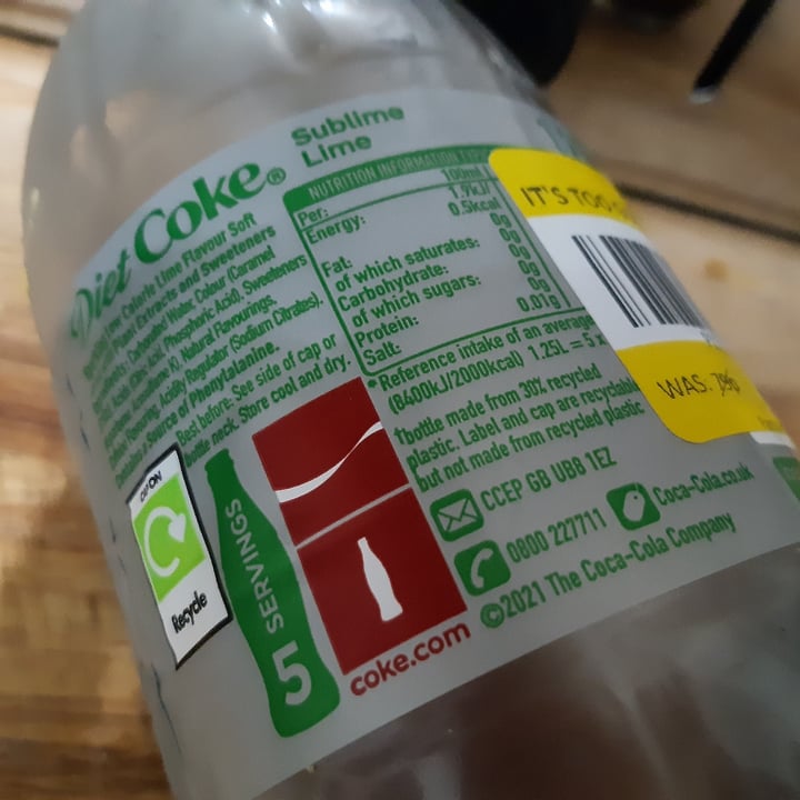 photo of Coca-Cola sublime lime diet coke shared by @welovenature on  09 Jan 2024 - review