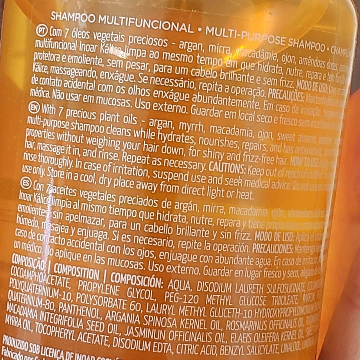 photo of Inoar Kálice Shampoo Multifuncional shared by @vrgvegana on  10 Jul 2024 - review