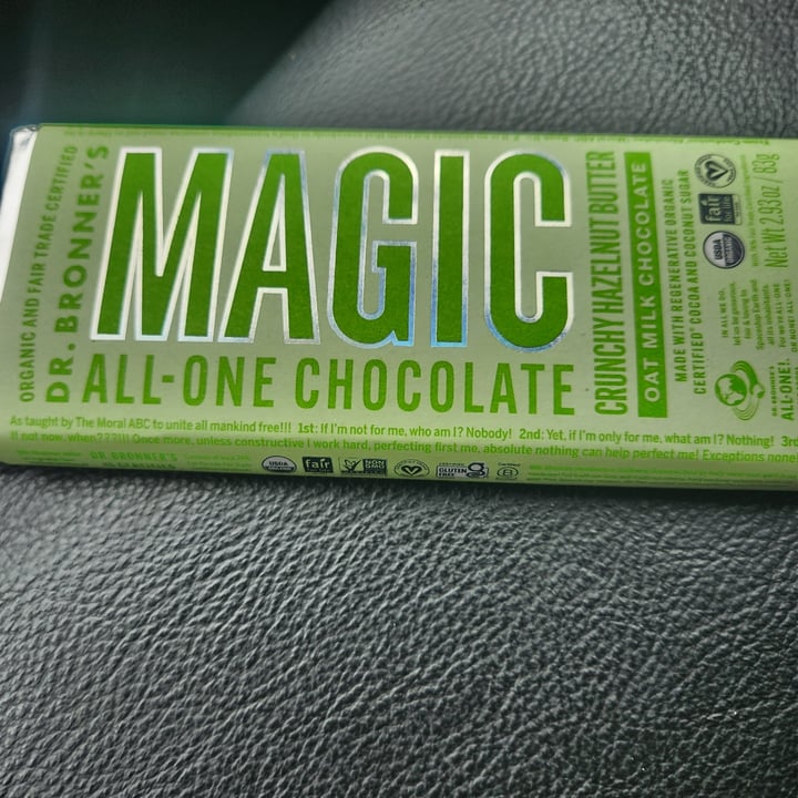 photo of Dr. Bronner’s Magic All-One Chocolate Crunchy Hazelnut Butter Oat Milk Chocolate shared by @picklesnickels on  23 Apr 2024 - review