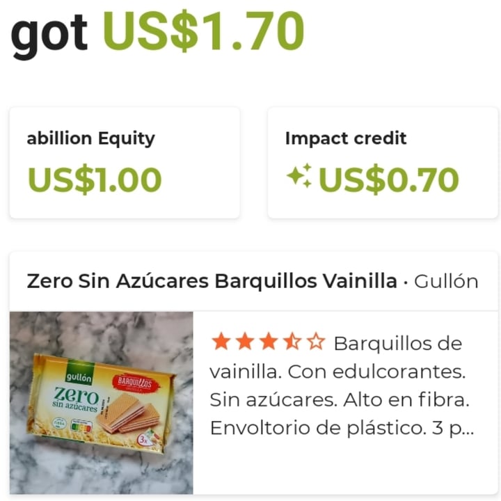 photo of Gullón Zero Sin Azúcares Barquillos Vainilla shared by @animalsvoices on  10 Sep 2023 - review