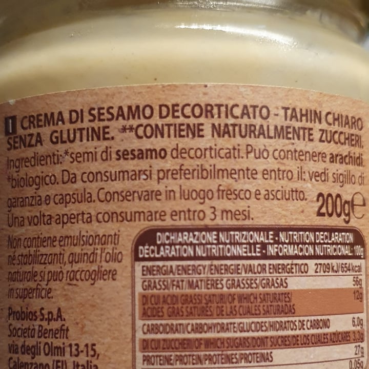 photo of Probios Tahin chiaro 100% sesamo shared by @matildem on  14 May 2024 - review