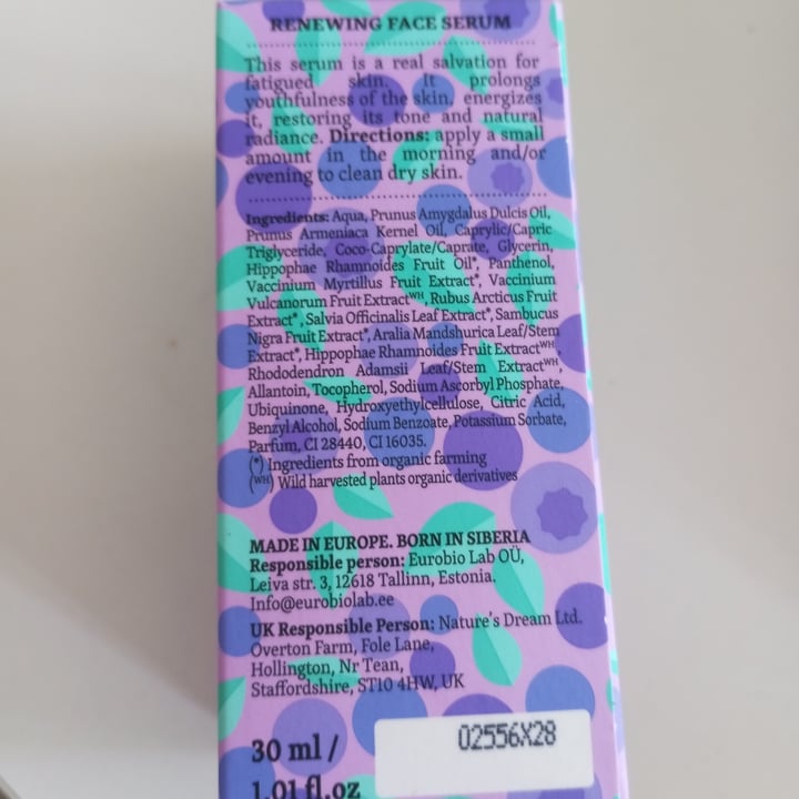 photo of Natura Siberica Sérum Renovador Anti-Ox Wild Blueberry shared by @lorriols on  10 Sep 2025 - review