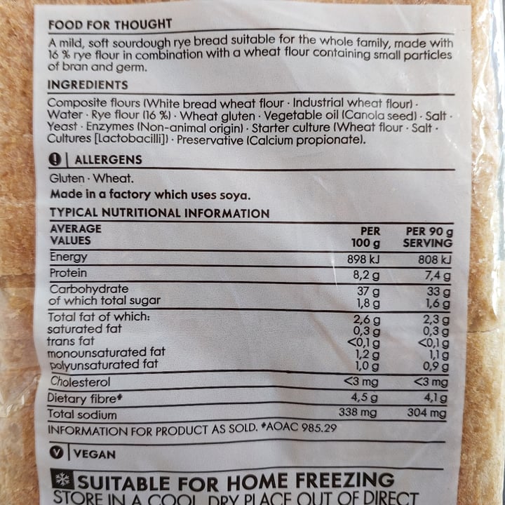 photo of Woolworths Food White Sourdough Bread with Rye Flour shared by @rambullion on  08 Aug 2025 - review