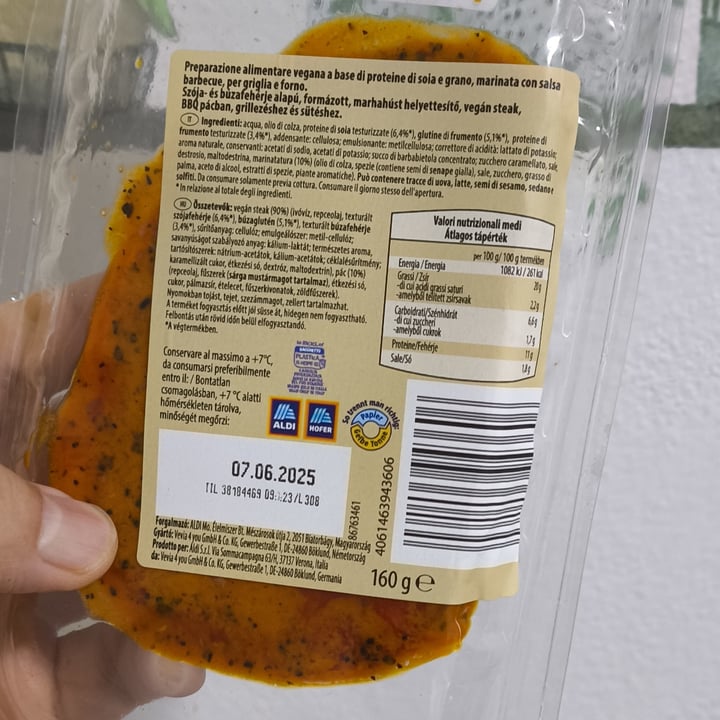 photo of MyVay Bistecca Vegana Marinata BBQ shared by @fernandoveganboccia on  27 Jun 2025 - review