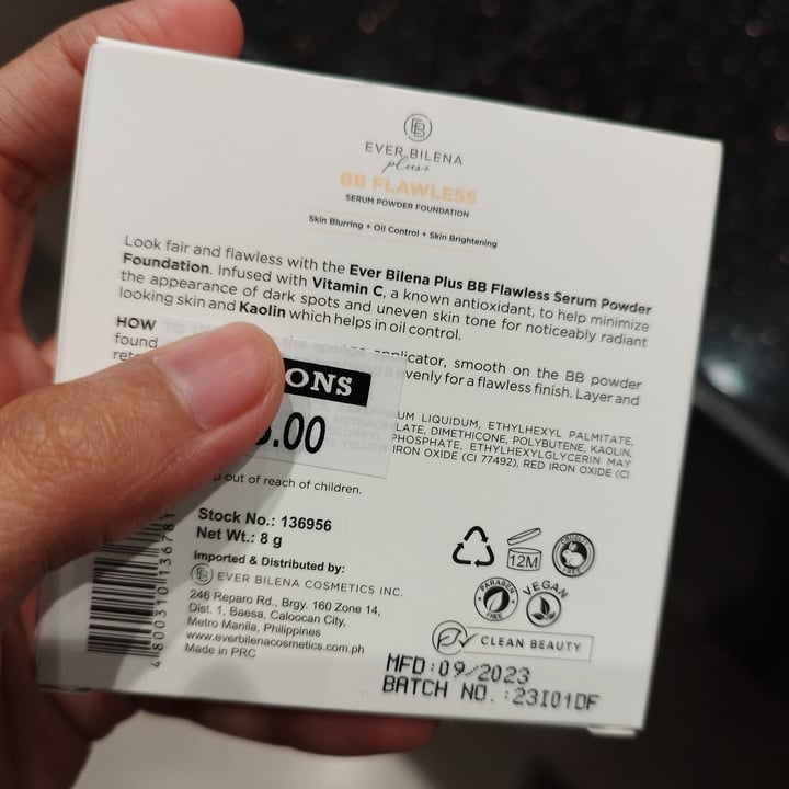 photo of Ever Bilena BB Flawless Serum Powder Foundation shared by @purrple on  26 Mar 2024 - review