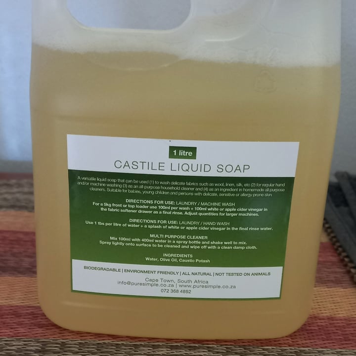 photo of Pure and simple Castile Liquid Soap - Fragrance Free shared by @ronelle on  20 Jul 2024 - review