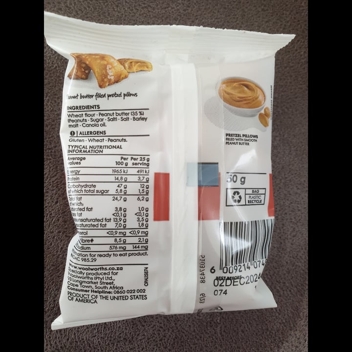photo of Woolworths Food Pretzel Snack Peanut Butter Filled Pretzel Pillows shared by @intraferon on  07 Sep 2024 - review