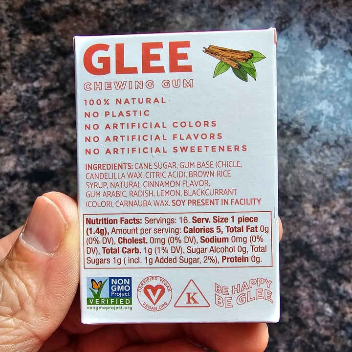 photo of Glee Natural Chewing Gum Cinnamon shared by @mermont on  15 Apr 2024 - review