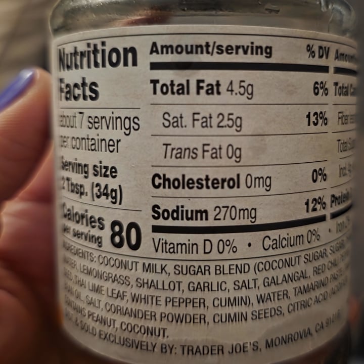 photo of Trader Joe's Thai Peanut Satay Sauce shared by @eriluc on  03 Sep 2025 - review