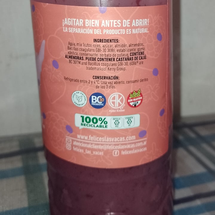 photo of Felices Las Vacas Smoothie Frutos Rojos Y Almendra shared by @g77on on  23 Jan 2025 - review