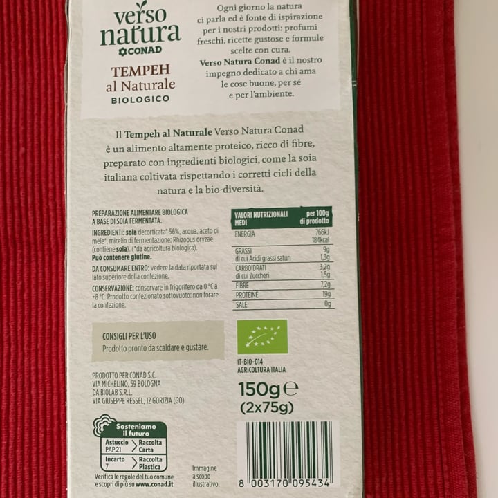 photo of Verso Natura Conad Veg Tempeh al naturale shared by @francyt on  29 Dec 2023 - review