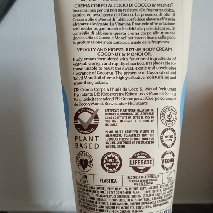 photo of L'Erboristica Di Athena's Dal 1969 crema corpo vellutante idratante shared by @nospecismo on  25 Aug 2024 - review