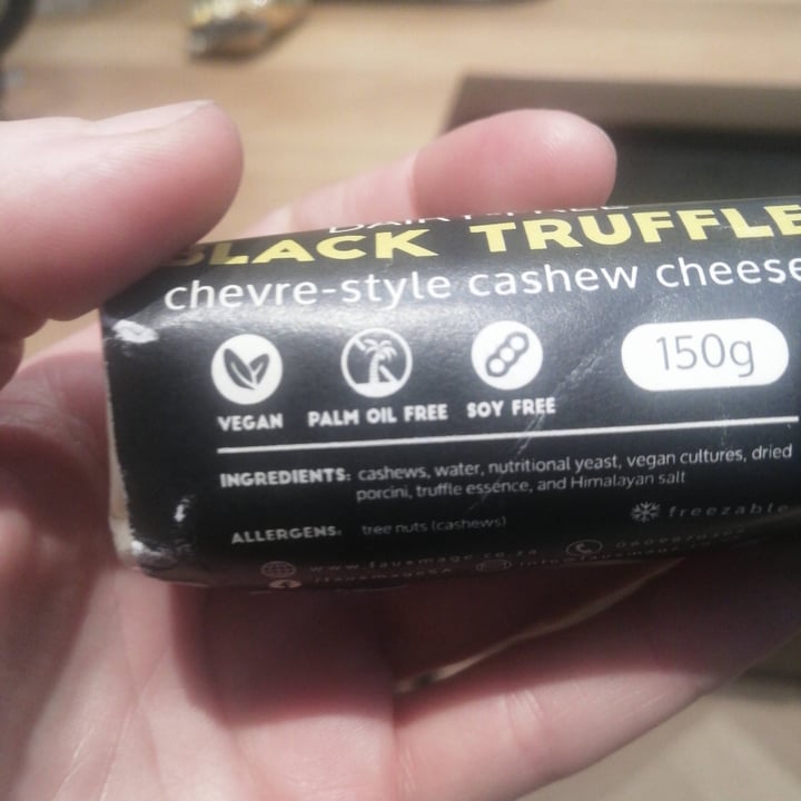photo of Fauxmage Black Truffle Chèvre-Style Cashew Cheese shared by @boldsheep78 on  21 Mar 2024 - review
