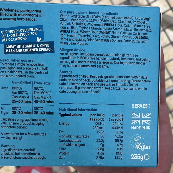 photo of Clive’s creamy mushroom pie shared by @beckyturner on  10 Sep 2025 - review