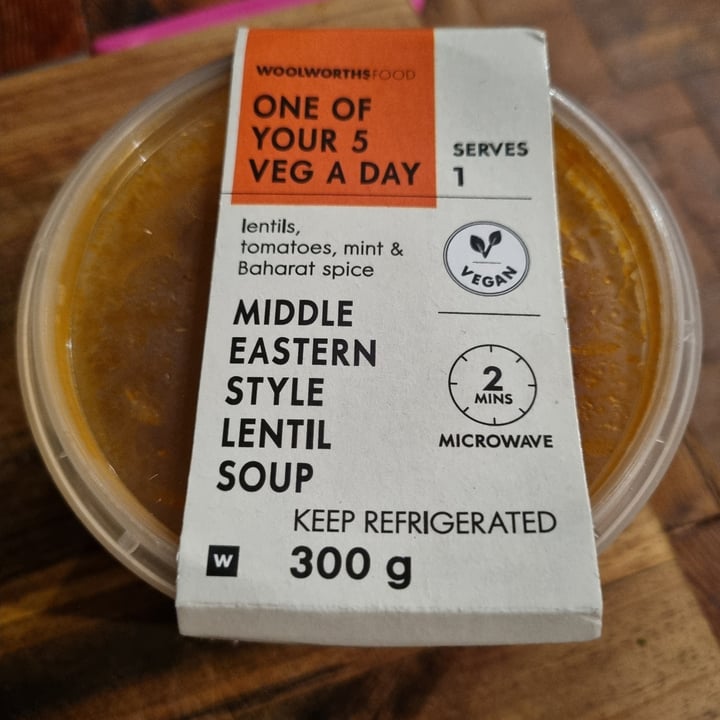 photo of Woolworths Food Middle Eastern Style Lentil Soup shared by @carmz on  11 Apr 2024 - review