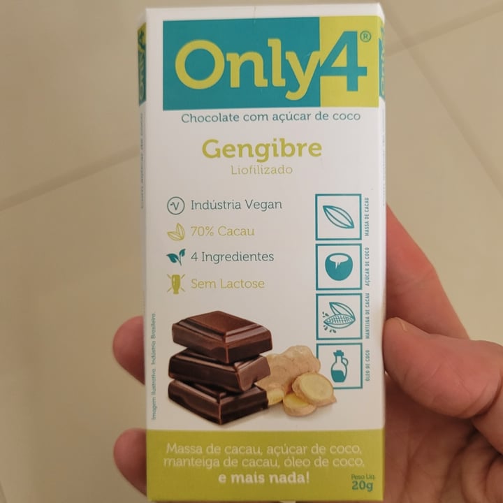 photo of Only4 Chocolate 70% Cacau com gengibre shared by @dricamoniz on  01 Jan 2024 - review