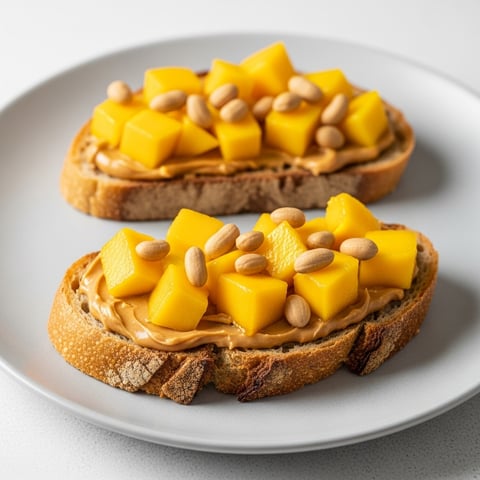 Easy 3-Ingredient Vegan Peanut Butter Mango Toast: A Quick & Healthy Snack Idea