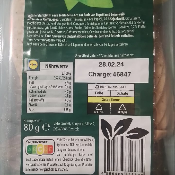 photo of Vemondo Veganer Aufschnitt Bunter Pfeffer shared by @thegermantrashpanda on  15 Feb 2024 - review
