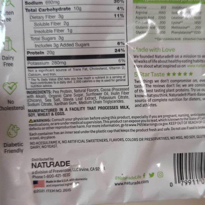 photo of Naturade planted based protein shake chocolate shared by @regimack on  14 Apr 2024 - review