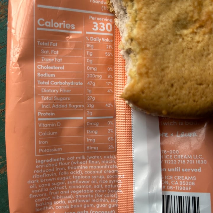 photo of Van Leeuwen Honeycomb & Snickerdoodle Ice Cream Sandwich shared by @carolbrittx on  15 May 2024 - review