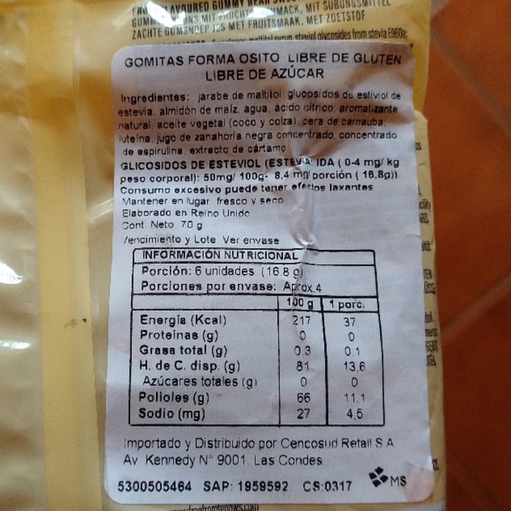 photo of Free From Fellows Sugar free Gummy Bears shared by @catamartins on  26 Oct 2024 - review