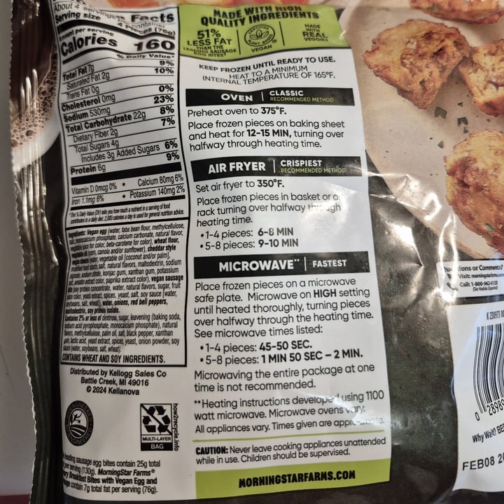 photo of MorningStar Farms Breakfast bites with vegan egg and sausage shared by @carmarie on  23 Aug 2025 - review