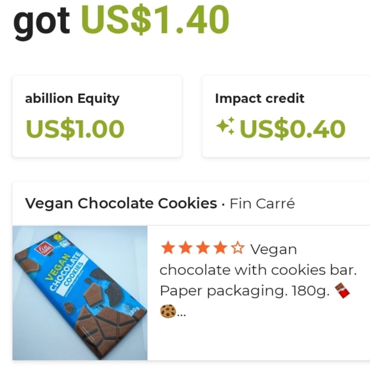 photo of Fin Carré Vegan Chocolate Cookies shared by @animalsvoices on  13 Mar 2023 - review