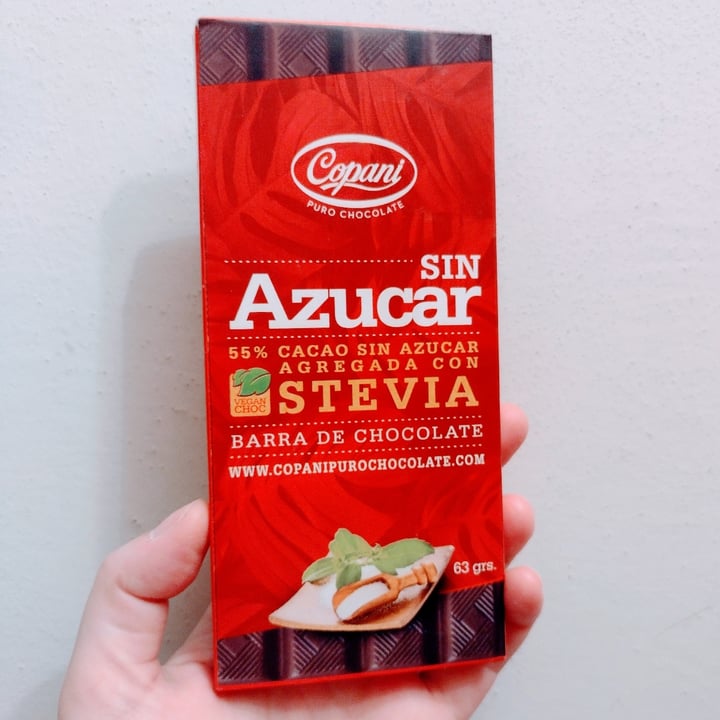 photo of Copani Chocolate 55% Cacao sin Azúcar. Endulzada Con Stevia shared by @alejandraglck on  10 Feb 2024 - review