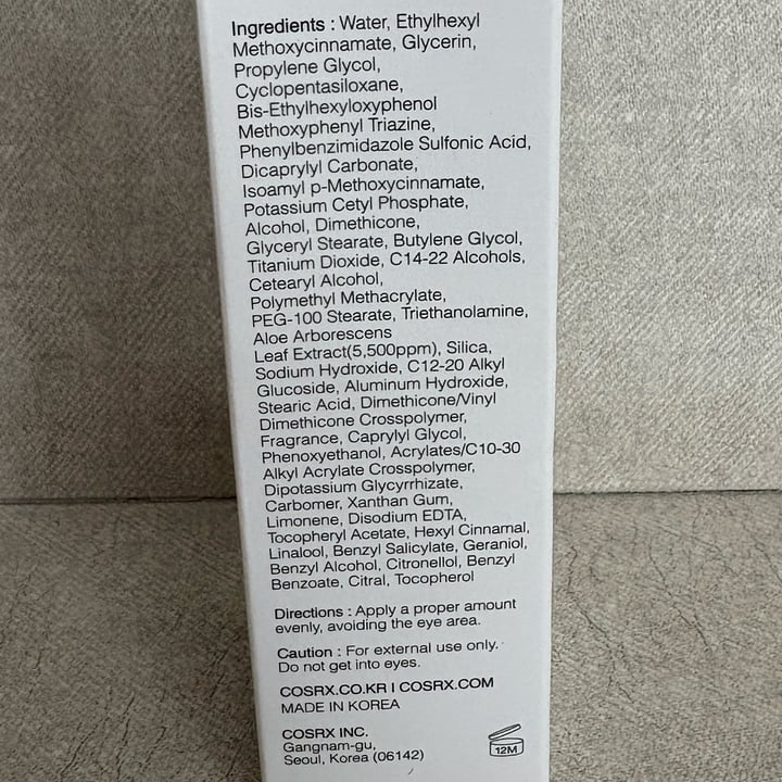 photo of Cosrx Aloe Soothing Sun Cream shared by @merlaw on  17 Sep 2025 - review