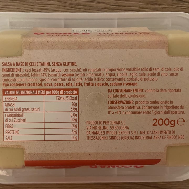 photo of Conad hummus salsa a base di ceci shared by @pomeziajones on  20 Apr 2025 - review
