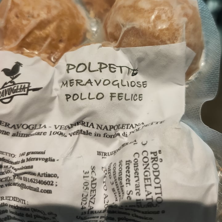 photo of Meravoglia Veganeria Napoletana Polpette del pollo felice shared by @andydesa on  27 Apr 2024 - review