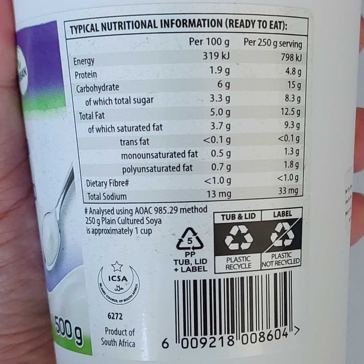 photo of Pick n Pay Dairy Free Plain Cultured Soya shared by @rambullion on  18 May 2024 - review
