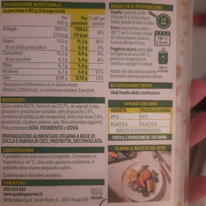 photo of Garden Gourmet Burger mini Zucca shared by @irenep on  30 Jul 2025 - review