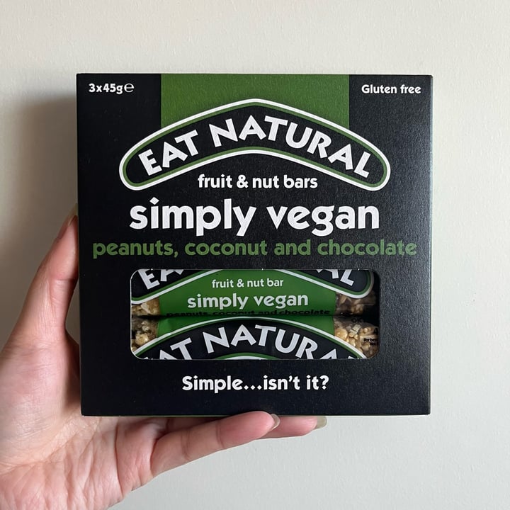 photo of Eat natural fruit & nut bar simply vegan peanuts, coconut and chocolate shared by @jessskh on  24 Sep 2023 - review