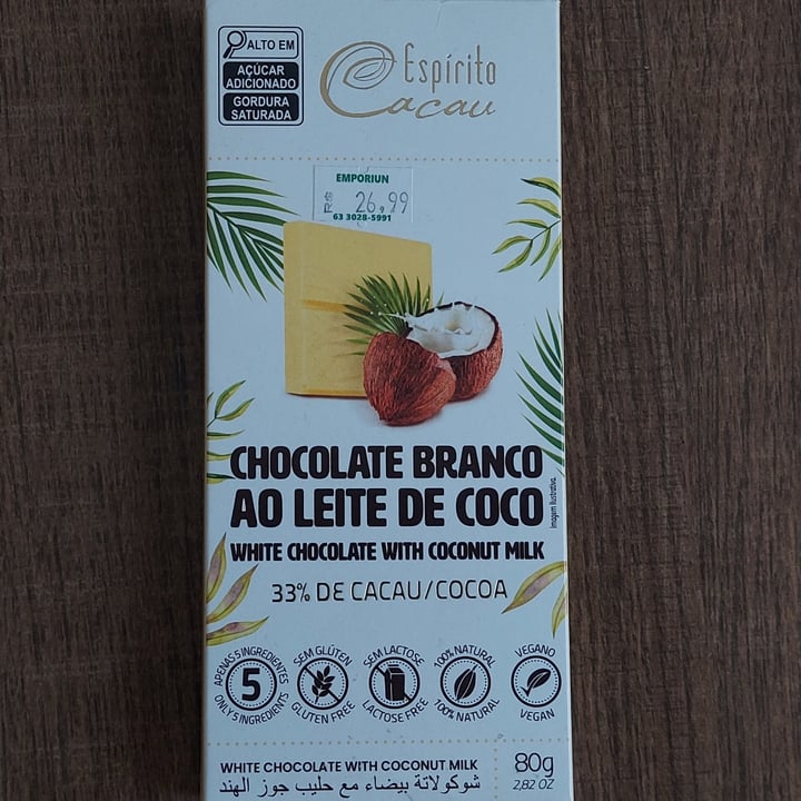 photo of Espírito Cacau Chocolate Branco ao Leite de Coco shared by @talesvegan on  05 Mar 2025 - review