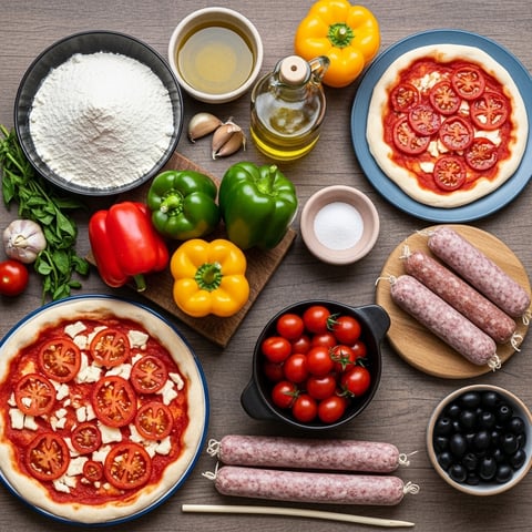 Easy Homemade Vegan Pizza: Rustic Semolina Crust with Savory Plant-Based Toppings