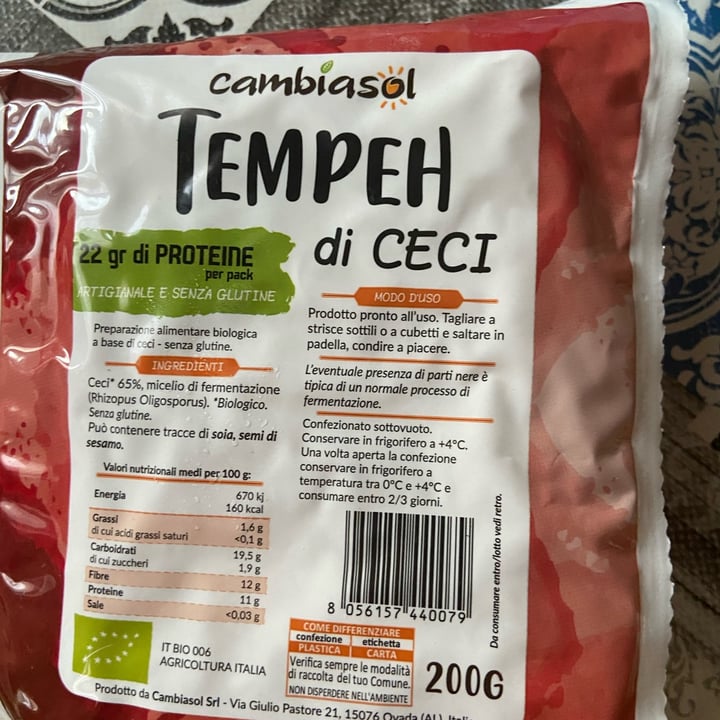 photo of Cambiasol Tempeh di ceci shared by @aledece on  31 Aug 2023 - review