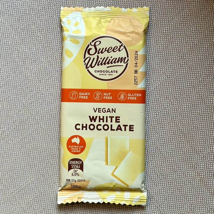 photo of Sweet William Vegan White Chocolate shared by @leratonsaveur on  22 Apr 2024 - review