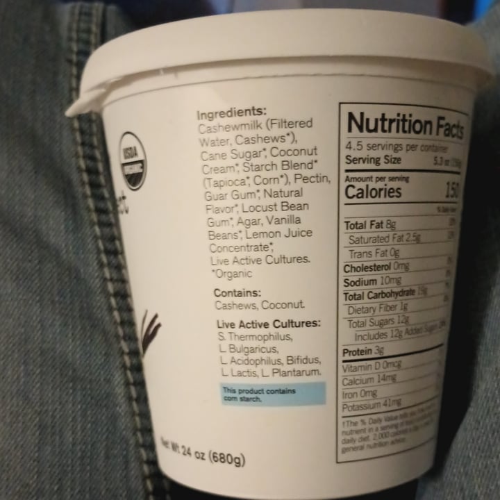 photo of Forager Project Organic Probiotic Cashewmilk Yogurt Vanilla Bean shared by @quadantics on  24 Jun 2024 - review