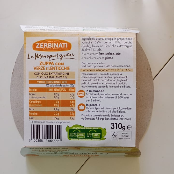 photo of Zerbinati Zuppa con Verze e Lenticchie shared by @3ric4 on  25 Feb 2024 - review