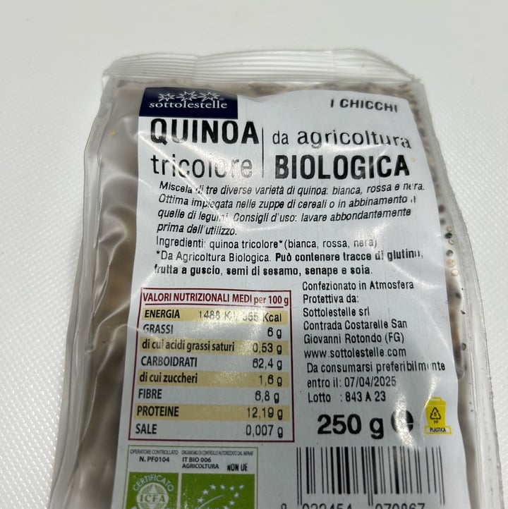 photo of Sottolestelle quinoa tricolore shared by @al-ma on  21 Feb 2025 - review