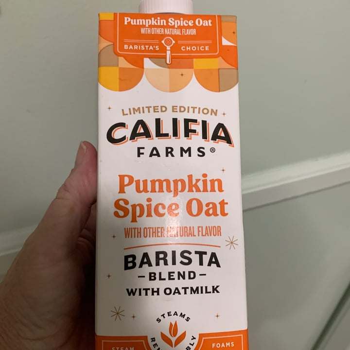 photo of Califia Farms Pumpkin Spice Oat Barista Blend with Oatmilk shared by @onehungryvegan on  16 Oct 2023 - review