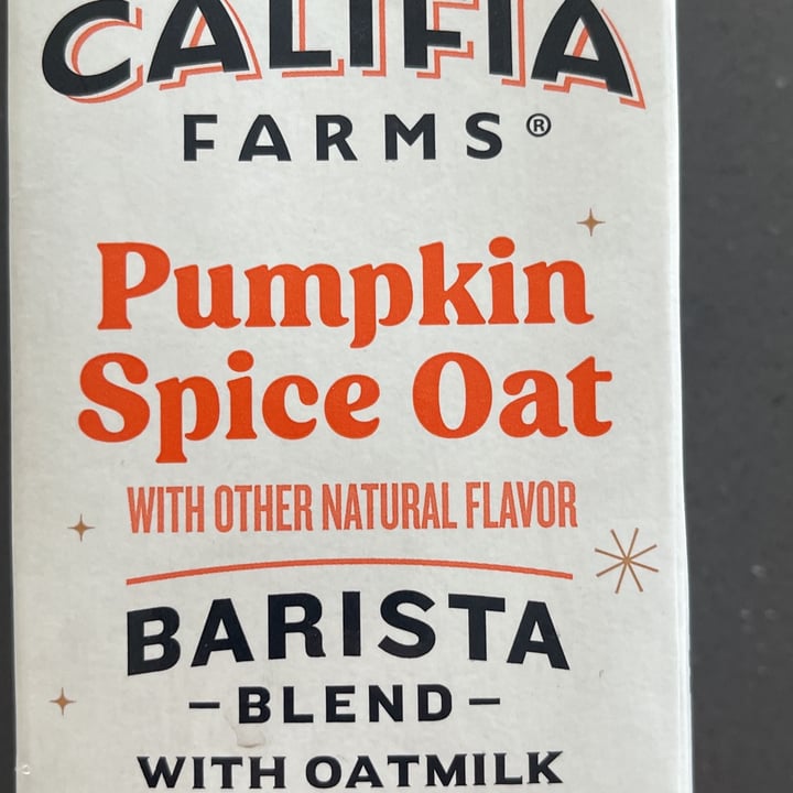 photo of Califia Farms Pumpkin Spice Oat Barista Blend with Oatmilk shared by @sgerber33 on  13 Oct 2023 - review