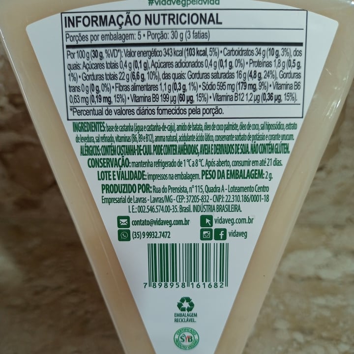 photo of Vida Veg queijo de castanha de caju sabor parmesão shared by @marymagda on  21 Apr 2024 - review