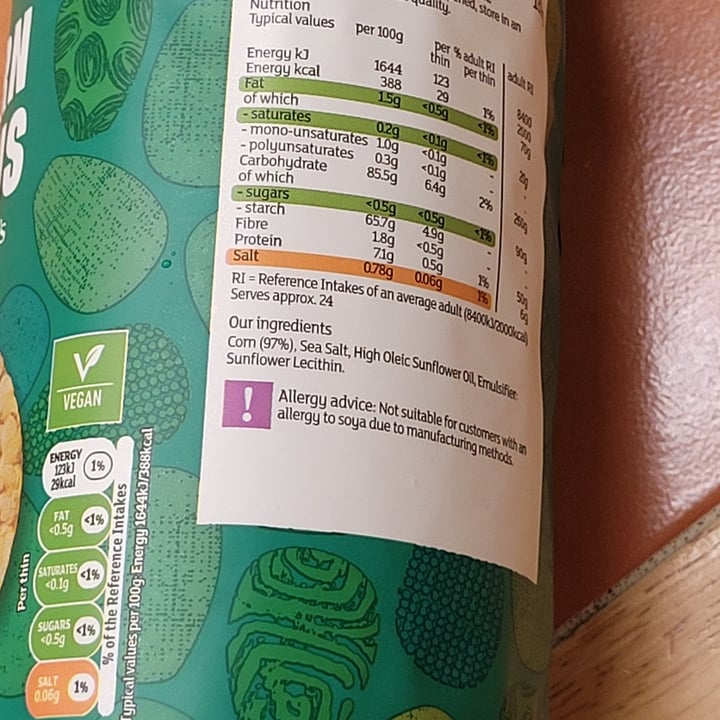 photo of Sainsbury's Corn thins shared by @beadercollie on  24 Feb 2024 - review