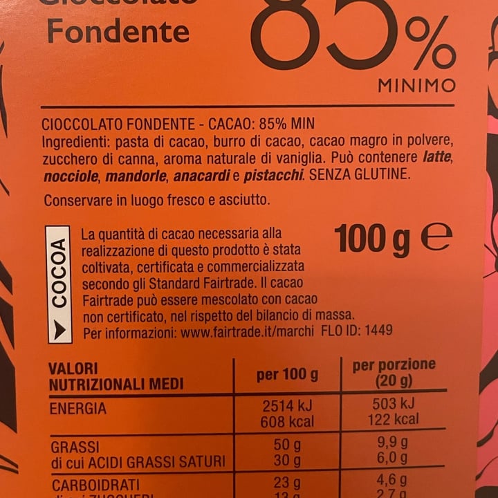 photo of Coop cioccolato fondente 85% shared by @franvegg on  02 Oct 2024 - review