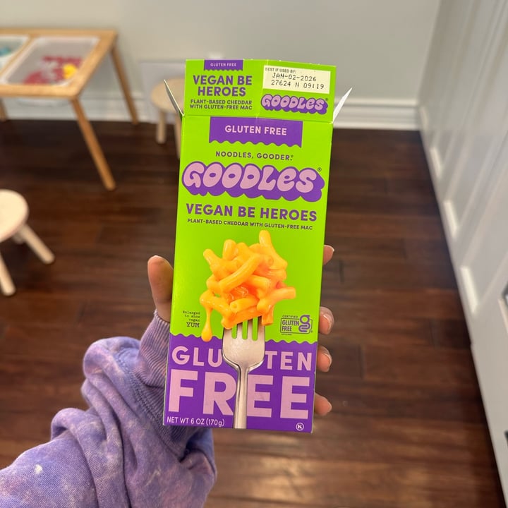 photo of Goodles Vegan be Heroes, chedder gluten free mac and cheese shared by @meredithsveganlife on  14 Mar 2025 - review