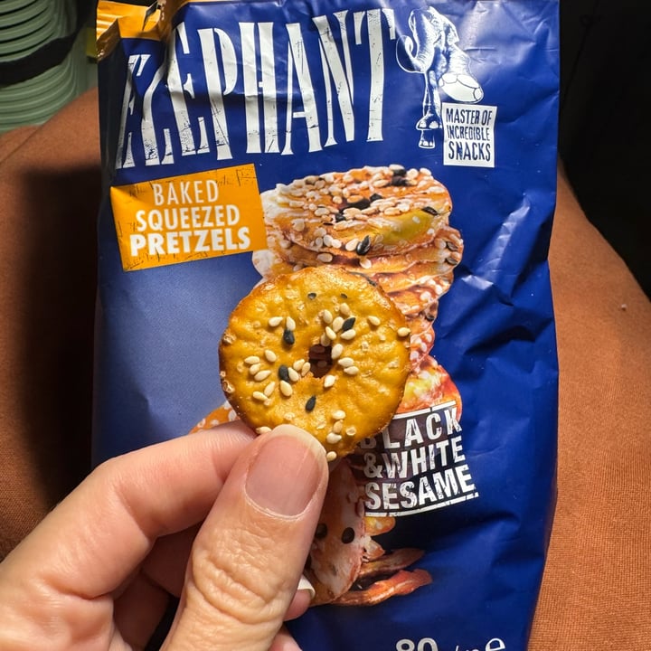 photo of Elephant baked squeezed pretzels - black & white sesame shared by @millito on  06 Sep 2025 - review
