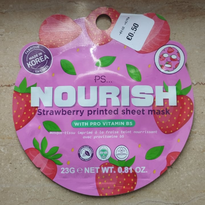 photo of PS... nourish strawberry printed sheet mask shared by @giuppino2017 on  30 Jul 2025 - review
