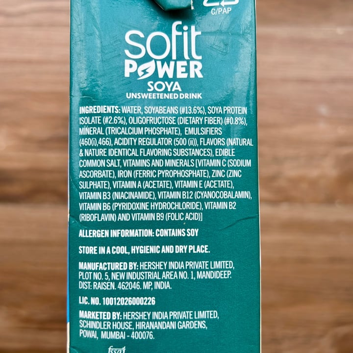 photo of Sofit Power Soya Unsweetened Drink shared by @veganniran on  21 Mar 2024 - review